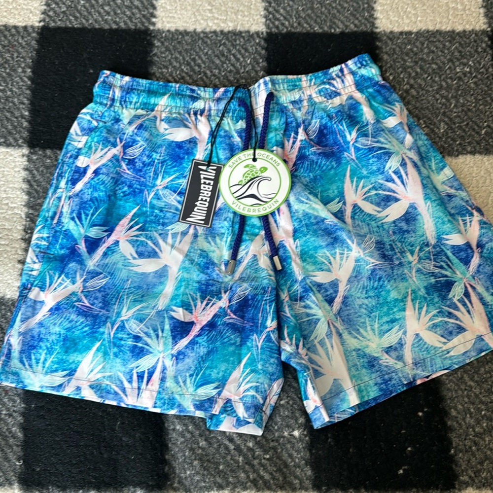 VILEBREQUIN MEN STRETCH SWIM TRUNKS TAHITI FLOWERS